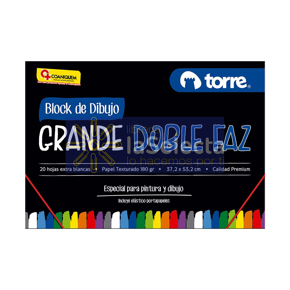 BLOCK DE DIBUJO DOBLE FAZ GRANDE N° 99- 1/4 TORRE